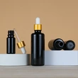  Black Beard Hair Essential Oil Serum Glass Dropper Bottle