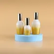 luxury glass skincare packaging lotion containers bamboo