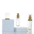 Wholesale 15ml 20ml 30ml 40ml  Flat Square Empty Cosmetic Glass Bottle