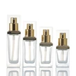 Wholesale 15ml 20ml 30ml 40ml  Flat Square Empty Cosmetic Glass Bottle
