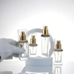 Wholesale 15ml 20ml 30ml 40ml  Flat Square Empty Cosmetic Glass Bottle