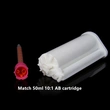 50ml 10: 1 pbt cartucho de calafateo adhesivo de superficie sólida cartucho de pistola epoxi de doble adhesivo para adhesivo acrílico ab