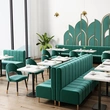 Modern Design Metal Leather Seat Restaurant Booth
