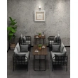 Metal Frame Fabric Leather Seat Couch Restaurant Booth