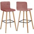 Fabric Seat Cushion Wooden Legs bar stool
