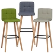 Fabric Seat Cushion Wooden Legs bar stool