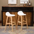  Modern Fabric Wooden Bar Stool With Back