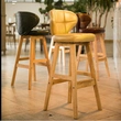  Modern Wooden Fabric Leather PU Bar Chair