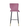 Modern Velvet Golden Metal Legs Bar Stool