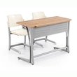 Double desk college school furniture classroom desk and chair