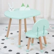 Mushroom-Shaped Solid Wood Children's Tables And Chairs