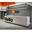 white stone custom logo L shape Reception Desks