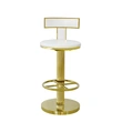 Restaurant high back white gold stainless steel bar stool 
