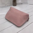 large capacity frosted PU shells cosmetic bag pale pink