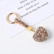 Promotional Diamond Crystals Heart Keychain Bag Accessories for Girls
