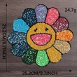 Custom Clothing Sew on Iron on Embroidery Big Smile Flower Patch