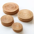 Wholesale Vintage Handmade Custom Tea Beer Drink Rattan Coaster Set