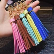 PU Leather Tassel Bag Pendant Tassel Keychain with Lobster