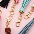 PU Leather Tassel Bag Pendant Tassel Keychain with Lobster