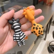 Promotion 3d Soft Pvc Rubber Cartoon Animal Zebra Giraffe Keychain