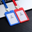 Custom Company Office Staff Plastic Name Card Work Card Holder Lanyard