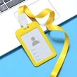 Custom Company Office Staff Plastic Name Card Work Card Holder Lanyard