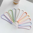 Mobile Phone Solid Colour Soft Rubber Silicone Wrist Strap Lanyard