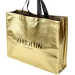 Custom Print Gold Metallic Non Woven Shopping Bag Reusable Tote Bags