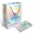 Glossy Holographic Cosmetics Gift Cardboard Paper Bag
