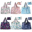 Reusable Folding Tote Bag 210D Polyester Foldable Grocery Shopping Bag