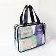 Ribbon Handle PVC Transparent Cosmetic Bag Travel Toiletries Bag