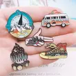 New Enamel Lapel Motorcycle Play Skateboard Pin Badge Souvenir Emblems