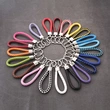 Promotional Braid PU Leather Rope Keychain with Ring