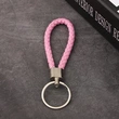 Promotional Braid PU Leather Rope Keychain with Ring