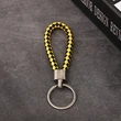 Promotional Braid PU Leather Rope Keychain with Ring