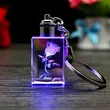 Customized LED Lighting Engraving Crystal Glass Promotional Keychain