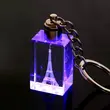 Customized LED Lighting Engraving Crystal Glass Promotional Keychain