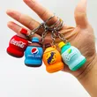 Creative PVC Beverage Bottle Key Chain Promotional Bag Pendant Gift