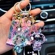 Lovely Transparent Crystal Rabbit Car Bag Pendant Crystal Keychain