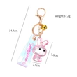Lovely Transparent Crystal Rabbit Car Bag Pendant Crystal Keychain