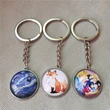 Single/Double Side Custom Round Glass Promotional Keychain