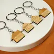 Custom Wood House Keychain Home Shape Keychain for Promotional Gifts