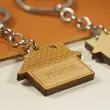 Custom Wood House Keychain Home Shape Keychain for Promotional Gifts