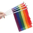 Waving Flags 14X21cm Gay Pride LGBT Rainbow Hand Flag