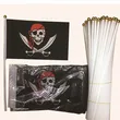 3x5ft Stock Black Skull Crossbones Pirate Flag Hand Held Waving Flag