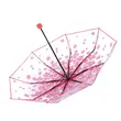 Custom LOGO Clear Umbrella Transparent Flowers Design Folding Umbrella