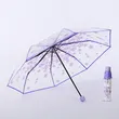 Custom LOGO Clear Umbrella Transparent Flowers Design Folding Umbrella