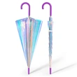 Holographic Iridescent Laser Reflective PVC Transparent Magic Umbrella