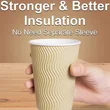 Ripple Double Wall Disposable Office Paper Coffee Cup with Lids