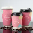 Custom Printed Eco Disposable Double Wall Paper Coffee Cups with Lid